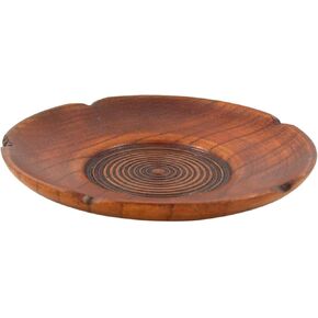 Small Wooden Spiral Design Jewelry Trinket Plate, Jewelry Holder, Room Decor, 4 1/2 Inch
