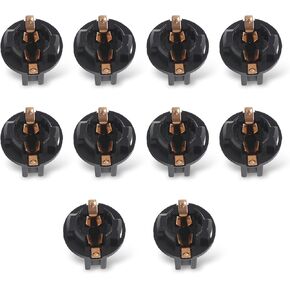 10 PCS Car T10 Instrument Indicator Light Socket, 0.71" License Plate Reading Light Sunroof Light Connection Tightening Twist Lock Wedge Anti-loose Twist Lock Socket, Portable Base (Black)