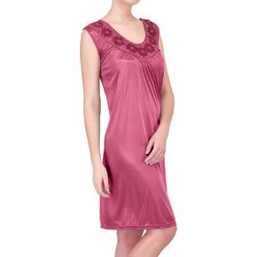 Ezi Satin Nightgowns for Women - Soft & Breathable Knee-Length Night Gowns - Adult Womens Nightgown M - Plus Size