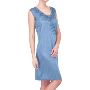 Ezi Satin Nightgowns for Women - Soft & Breathable Knee-Length Night Gowns - Adult Womens Nightgown M - Plus Size
