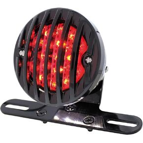 United Pacific 86861 Motorcycle 21 LED Bobber Style Rear Fender Tail Light with Smoke Lens - Black Grille Bezel