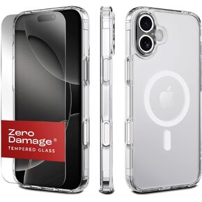 Sahara Scorpion Case for iPhone 16 Pro Max, Classic Series Protection Kit Compatible with MagSafe – Case with Tempered Glass Screen Protector, Black (CP00701)
