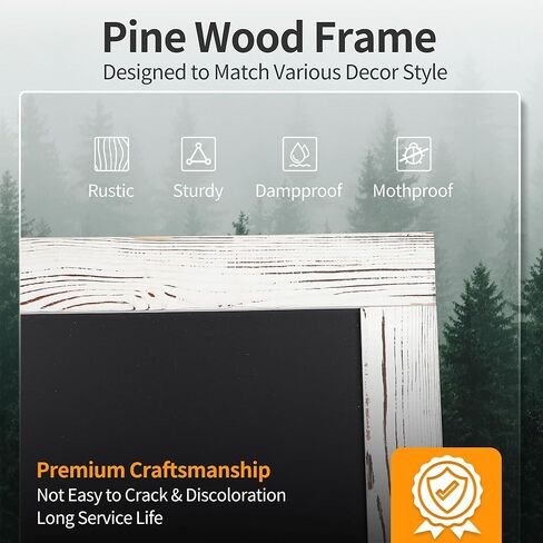 SHANTRA 40" x 20" Wood Rustic A-Frame Chalkboard Signs, Double-Sided Magnetic Chalkboard, Chalk Board Sign Board, Chalkboard Easel, Menu Board for Restaurant, Business or Wedding - Heavy Duty Hinges in Kuwait