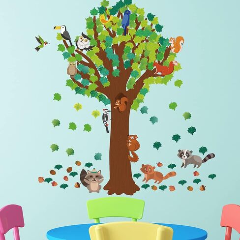 Zonon 163 Pcs Classroom Tree Bulletin Board Set Autumn Thanksgiving Fall Decoration Fall Tree Cutouts DIY Woodland Maple Leaves Cutouts for Classroom Home School Office Decor(Elegant Style) in Kuwait