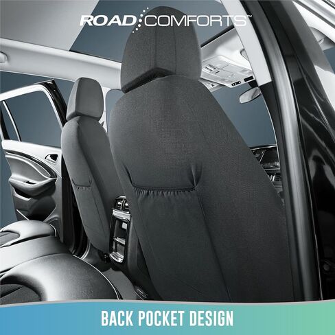 غطاء مقعد السيارة Road Comforts، أغطية مقاعد السيارة الجلدية الأمامية، أغطية مقاعد السيارة الرياضية ذات الظهر المنخفض، متوافقة مع الوسائد الهوائية، مناسبة لمعظم السيارات (أحمر) in Saudi Arabia