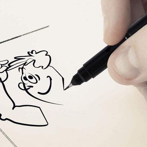 علامات AIHAO الدائمة، مجموعة أقلام تحديد ذات رأس رفيع 0.4، أسود، عدد 24 قلمًا للرسم والتلوين ووضع العلامات والكتابة in Saudi Arabia
