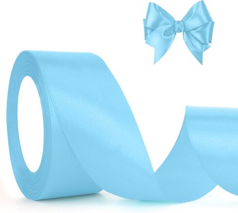 Christmas Light Blue Ribbon for Flower Bouquet Blue Satin Ribbon 25 Yards 1.5" Wide Baby Blue Ribbon for Gift Wrapping Bouquet Ribbons for Flower Bouquets Blue Christmas Ribbon for Hair in Kuwait