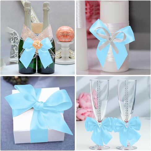 Christmas Light Blue Ribbon for Flower Bouquet Blue Satin Ribbon 25 Yards 1.5" Wide Baby Blue Ribbon for Gift Wrapping Bouquet Ribbons for Flower Bouquets Blue Christmas Ribbon for Hair in Kuwait