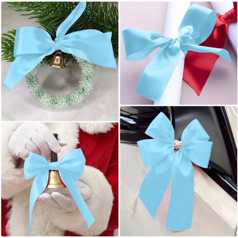 Christmas Light Blue Ribbon for Flower Bouquet Blue Satin Ribbon 25 Yards 1.5" Wide Baby Blue Ribbon for Gift Wrapping Bouquet Ribbons for Flower Bouquets Blue Christmas Ribbon for Hair in Kuwait