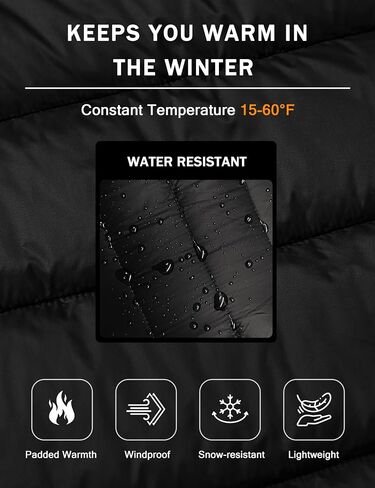 MoFiz Women's Puffer Jacket Hooded Lightweight Quilted Winter Coat Padded Warm Zip-up Insulated Puffer Running Jacket Pockets in Saudi Arabia