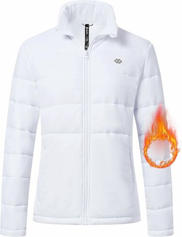 MoFiz Women's Puffer Jacket Hooded Lightweight Quilted Winter Coat Padded Warm Zip-up Insulated Puffer Running Jacket Pockets in Saudi Arabia