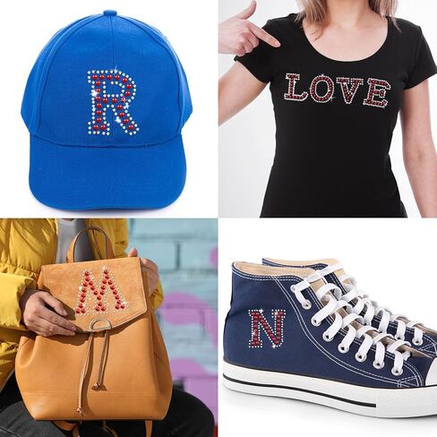 Towfed 214 Pcs 8 Sheets Pearl Self Adhesive Stickers 6 Sheets A-Z Glitter Rhinestone Letter Stickers and 2 Sheet 0-9 Glitter Number Stickers Bling Crystal Alphabet Sticker for DIY Crafts (White+Red) in Kuwait