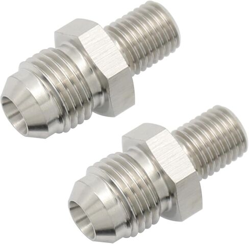 Straight Stainless Steel Male Flare 6AN to Male M10x1.25 Metric Thread Fuel Fitting Adapter, Pack of 2 in Saudi Arabia