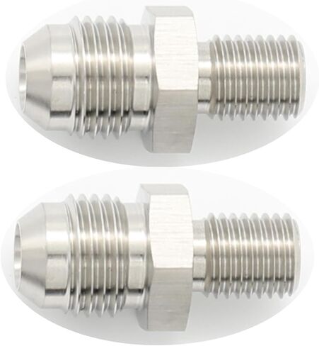 Straight Stainless Steel Male Flare 6AN to Male M10x1.25 Metric Thread Fuel Fitting Adapter, Pack of 2 in Saudi Arabia