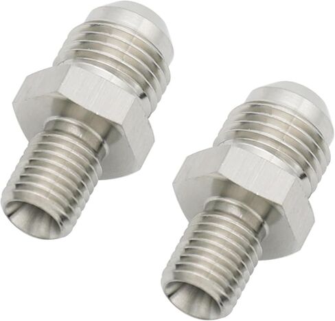 Straight Stainless Steel Male Flare 6AN to Male M10x1.25 Metric Thread Fuel Fitting Adapter, Pack of 2 in Saudi Arabia