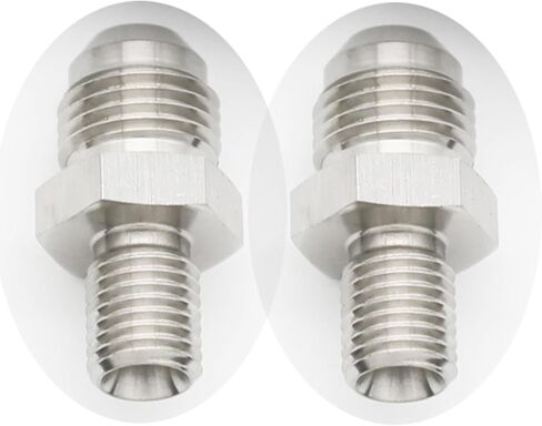 Straight Stainless Steel Male Flare 6AN to Male M10x1.25 Metric Thread Fuel Fitting Adapter, Pack of 2 in Saudi Arabia