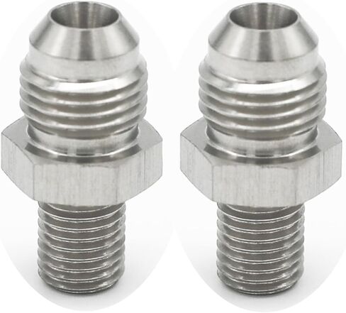 Straight Stainless Steel Male Flare 6AN to Male M10x1.25 Metric Thread Fuel Fitting Adapter, Pack of 2 in Saudi Arabia