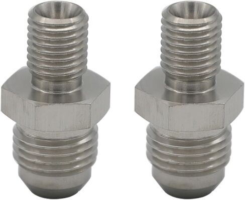 Straight Stainless Steel Male Flare 6AN to Male M10x1.25 Metric Thread Fuel Fitting Adapter, Pack of 2 in Saudi Arabia