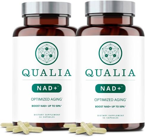 NEUROHACKER COLLECTIVE Qualia NAD+ مكمل نيكوتيناميد ريبوسيد nr، يمكن أن يعزز مستويات NAD+ حتى 50% مع: NR (نيكوتيناميد ريبوسيد من NIAGEN)، النياسين والنياسيناميد - نباتي (56 كبسولة) in Saudi Arabia