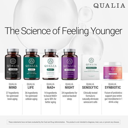 NEUROHACKER COLLECTIVE Qualia NAD+ مكمل نيكوتيناميد ريبوسيد nr، يمكن أن يعزز مستويات NAD+ حتى 50% مع: NR (نيكوتيناميد ريبوسيد من NIAGEN)، النياسين والنياسيناميد - نباتي (56 كبسولة) in Saudi Arabia