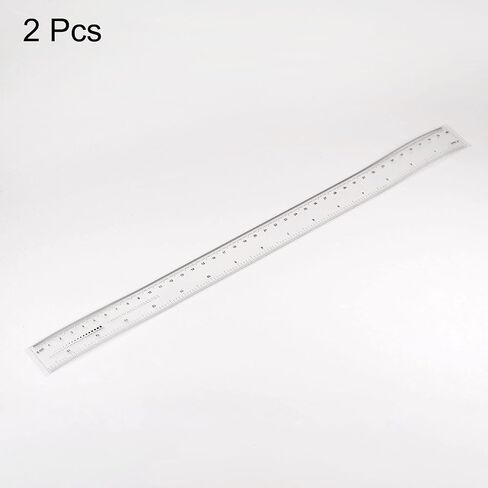 HARFINGTON 2pcs Film Flexible Ruler 16 Inch 0.1mm Scale PET Plastic Folding Straight Ruler Calibration Soft Ruler Measuring Tool for Factory, Transparent in Saudi Arabia