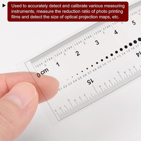 HARFINGTON 2pcs Film Flexible Ruler 16 Inch 0.1mm Scale PET Plastic Folding Straight Ruler Calibration Soft Ruler Measuring Tool for Factory, Transparent in Saudi Arabia