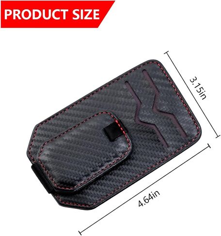 Mandark Leather Car Sunglasses Holder for Sun Visor, Small Magnetic Vehicle Glasses Card Visor Organizer Clip, Multifunctional Ticket Card Clip Eyeglasses Mount Hanger, Universal Fit（Carbon Fiber） in Saudi Arabia