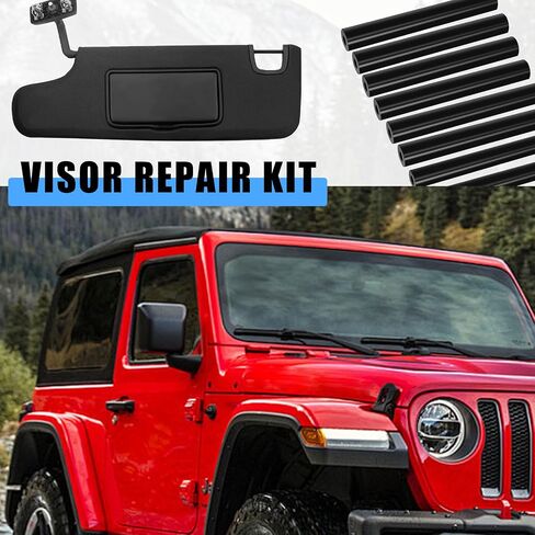 Car Sun Visor Repair Kit,6+6 Pcs JK JKU 2007-2017 Driver & Passenger Side Sunvisor Accessories .(Black) in Saudi Arabia