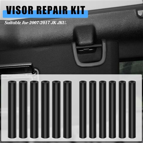 Car Sun Visor Repair Kit,6+6 Pcs JK JKU 2007-2017 Driver & Passenger Side Sunvisor Accessories .(Black) in Saudi Arabia