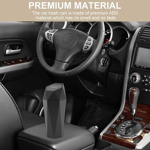 Car Trash Can, Car Mini Trash Can with 4 Pcs Trash Bags, Car Accessories for Interior, Leakproof Small Trash Cup, for Automotive Car, Home, Office, Kitchen, Bedroom(Gold) in Saudi Arabia