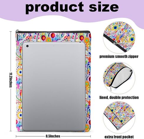 Flowers Butterfly Book Lovers Gifts Book Sleeve, Book Accessories Bookish Gifts Book Gifts for Women Girls Appreciation Christmas Birthday, Book Pouch Book Protector with Zipper and Front Pocket in Saudi Arabia