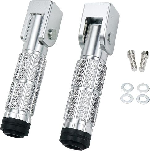 Modengzhe A Pair Foldable Foot Rest Pedal Non-Reset Design Aluminum Foot Pegs for MTB ATV Scooter Motorcycle 4-Inch Black in Saudi Arabia
