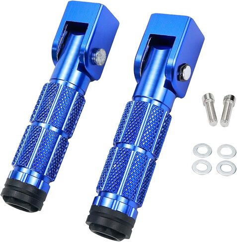 Modengzhe A Pair Foldable Foot Rest Pedal Non-Reset Design Aluminum Foot Pegs for MTB ATV Scooter Motorcycle 4-Inch Black in Saudi Arabia