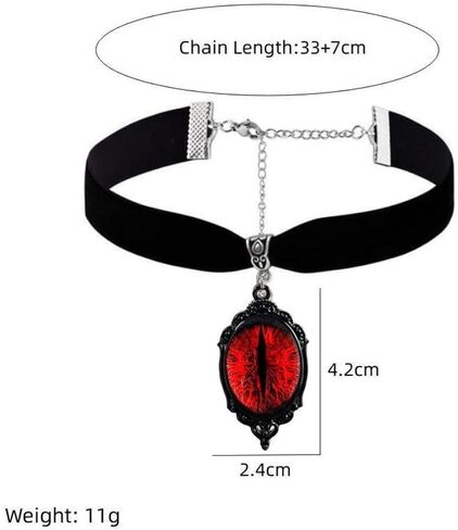 Gothic Velvet Victorian Choker Necklace,Vintage Stardust Crystal Cameo Pendant Necklace Punk Style Satan Demon Halloween Necklace Jewelry for Women in Kuwait