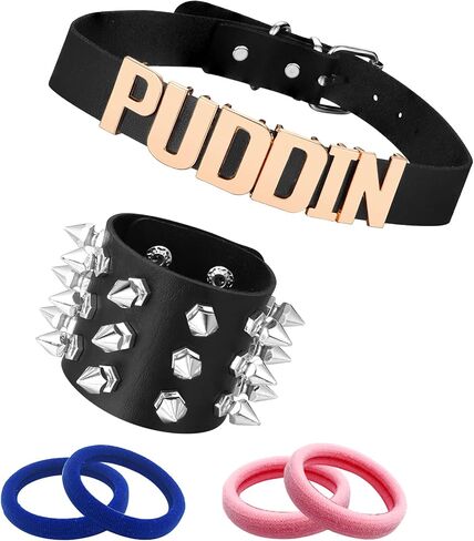 Halloween Choker Bracelet for Women Collar Pu Leather Choker Necklace Spike Bracelet Halloween Holiday Custume Accessiores in Saudi Arabia