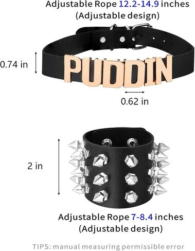 Halloween Choker Bracelet for Women Collar Pu Leather Choker Necklace Spike Bracelet Halloween Holiday Custume Accessiores in Saudi Arabia