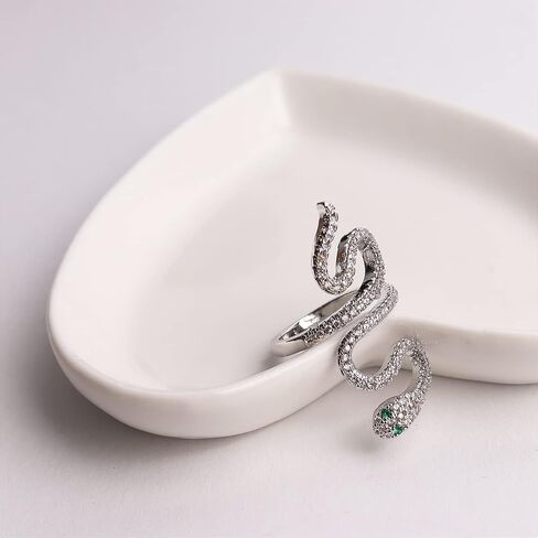 Jean Beau Punk Snake Heart Statement Rings Set for Women Cocktail Fashion Vintage Wrap Finger Ring Costume Jewelry Gift in Kuwait