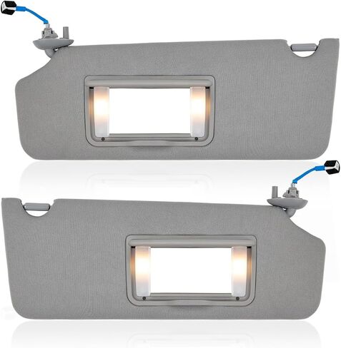 Left Drvier Honda Side Sun Visor Assembly with Mirror and Light Fit for 2017-2021 Honda Pilot 2018-2020 Honda Ridgeline (Gray) in Kuwait