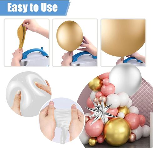 3 otters 4PCS Big Balloons, 36 Inch Silver Metallic Large Balloons Jumbo Latex Giant Balloons for Birthday Baby Shower Wedding Party Decorations in Saudi Arabia