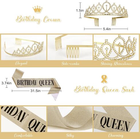 Birthday Decorations for Women, White Sand Beige Cream Neutral Gold Foil Balloons Table Cloth Sash Crown Curtains Happy Birthday Banner Golden Star Garland Butterfly Boho Party Supplies in Kuwait