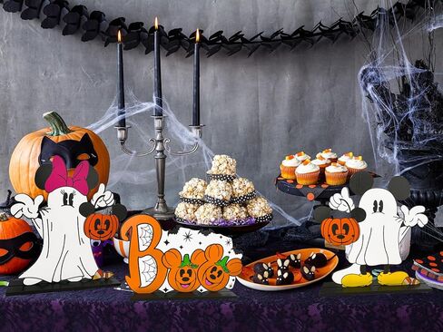 3 قطع من قطع مركزية للطاولة الخشبية من فأر الهالوين لتزيين الفأر الهالوين قطعة مركزية للطاولة من أجل عيد الهالوين السعيد والهالوين على شكل يقطين لمستلزمات حفلات الهالوين in Kuwait