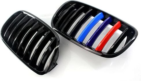 Front Kidney Grille M Color Gloss Black Compatible with 2007 2008 2009 2010 2011 2012 2013 E70 E71 X5 X6 in Kuwait