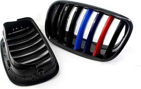 Front Kidney Grille M Color Gloss Black Compatible with 2007 2008 2009 2010 2011 2012 2013 E70 E71 X5 X6 in Kuwait