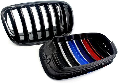 Front Kidney Grille M Color Gloss Black Compatible with 2007 2008 2009 2010 2011 2012 2013 E70 E71 X5 X6 in Kuwait