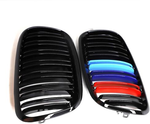 Front Kidney Grille M Color Gloss Black Compatible with 2007 2008 2009 2010 2011 2012 2013 E70 E71 X5 X6 in Kuwait