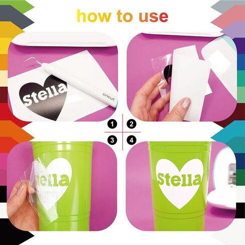 لاصق فينيل ذكي دائم 30 ورقة (13×10 بوصة) لصانع الكريكت 3/استكشف 3 أوراق فينيل لاصقة ذكية، فينيل خارجي للكريكت، تزيين الحفلات، كوب - 26 لون فينيل للحرف اليدوية in Kuwait