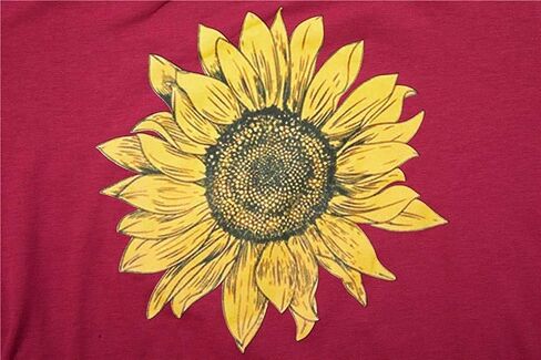 Pfvkeree Women's Sunflower Graphic T Shirt Cute Funny Long Sleeve Casual Cotton Tee Tops in Saudi Arabia