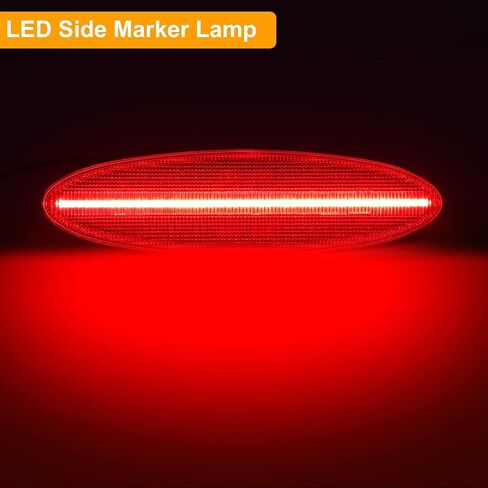 ضوء علامة جانبية LED كامل متوافق مع Corvette C5 1997-2004، غطاء أحمر LED أحمر المصد الخلفي استبدال مصباح وقوف السيارات OE # 16523536,16524722 in Kuwait