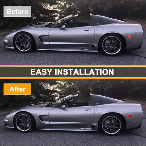 ضوء علامة جانبية LED كامل متوافق مع Corvette C5 1997-2004، غطاء أحمر LED أحمر المصد الخلفي استبدال مصباح وقوف السيارات OE # 16523536,16524722 in Kuwait