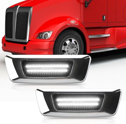 Bestview Side Marker Light Assembly, Turn Signal Lights Compatible for Kenworth T680 T770 T880 2011-2017, Amber LED Smoke Len in Saudi Arabia